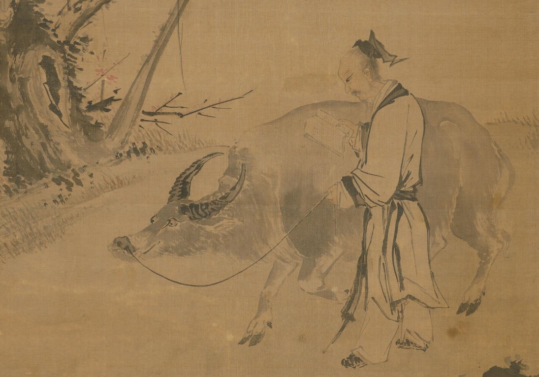 牧牛读书图